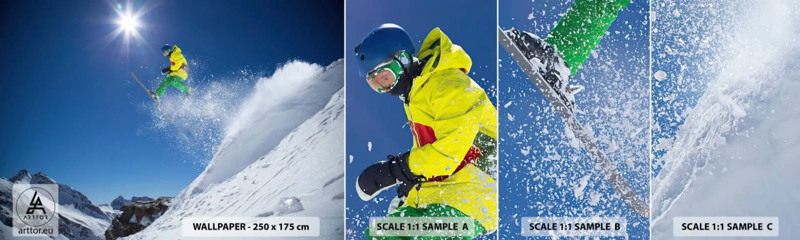 Fotótapéta Minta Standard Eco - Tánc a hegyekkel - Sport, Síelés, Téli - 100x30 cm