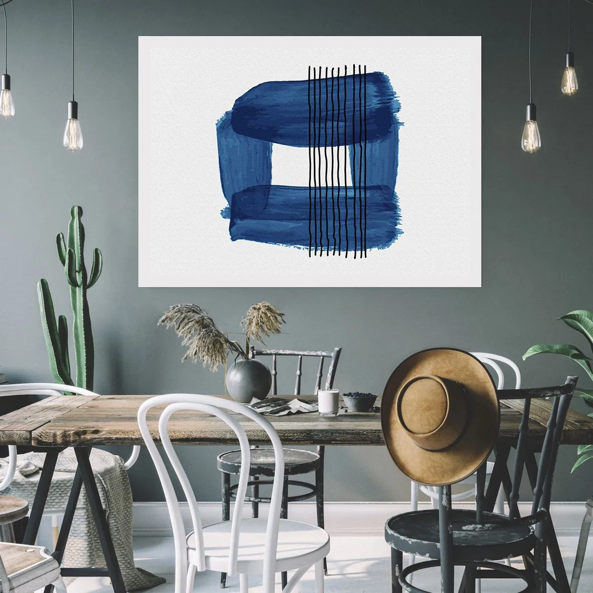 Poszter - Kékes-fekete - 70x50 cm