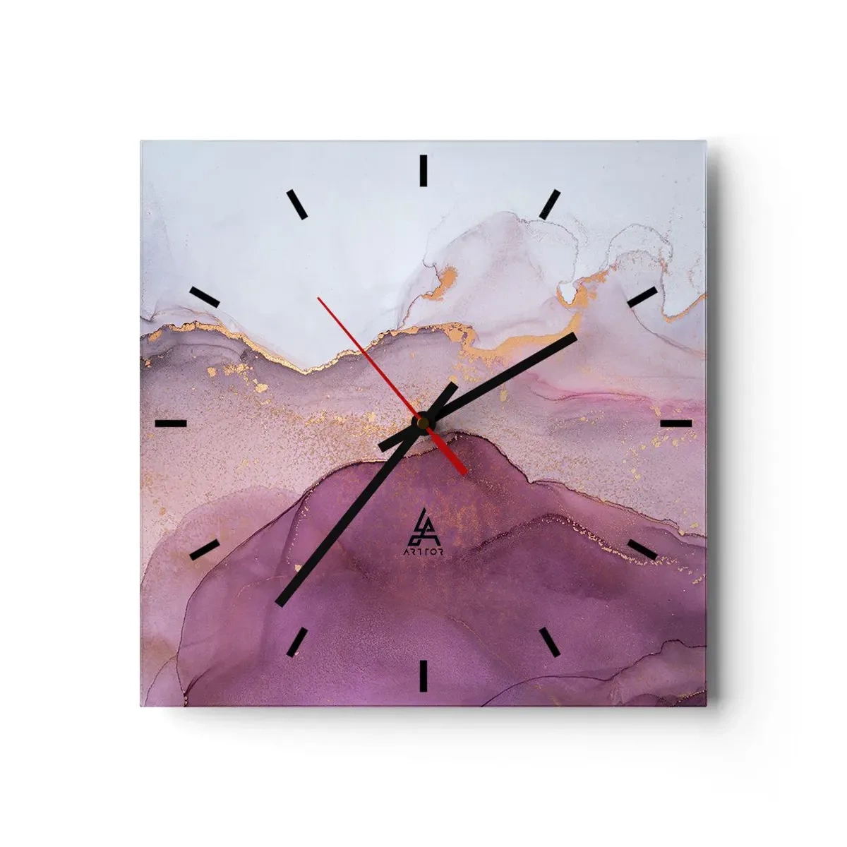 Falióra, Óra - Lila és orgonaszínű hullámok - 40x40 cm