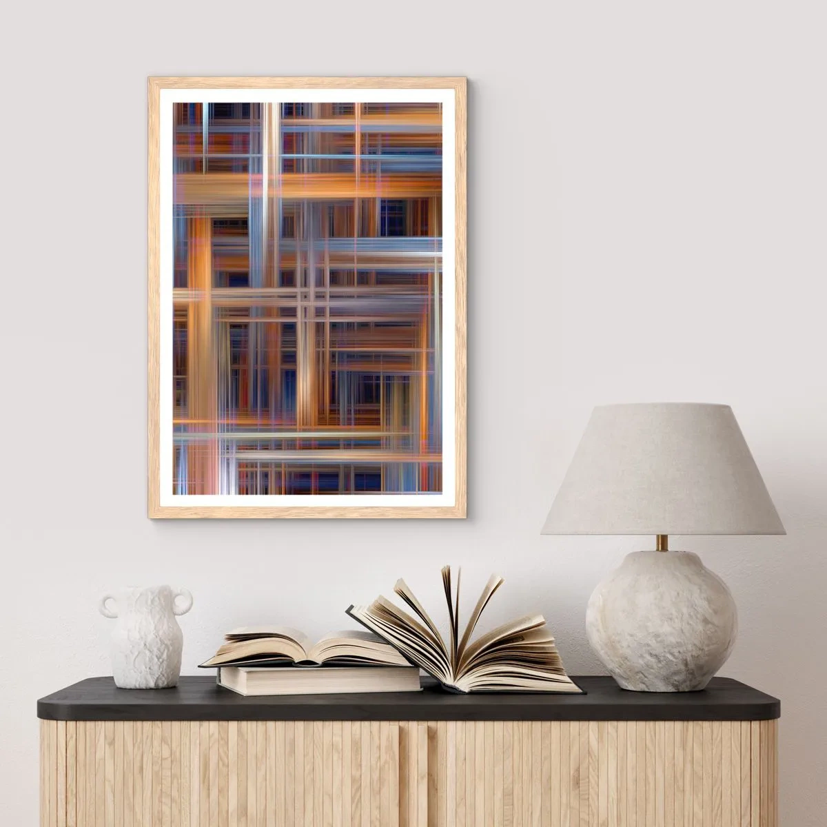 Poszter világos tölgy keretben - Fényből szőtt - 61x91 cm
