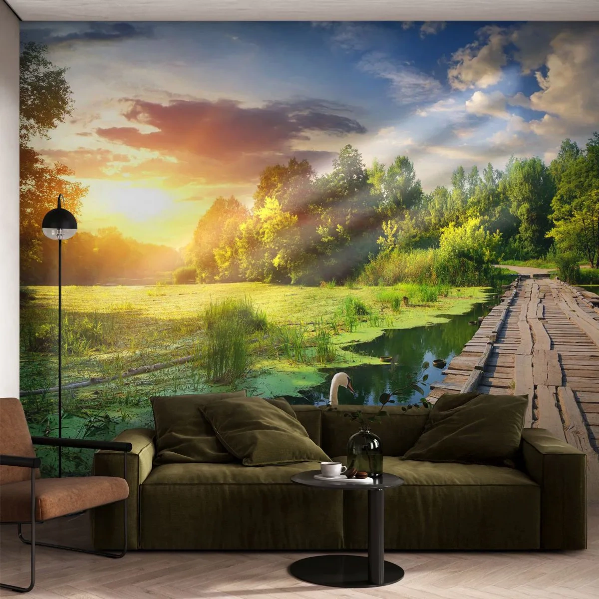 Fotótapéta Standard Eco - Nyár, mindenhol nyár - Tájkép, Tó, Erdő - 200x140 cm