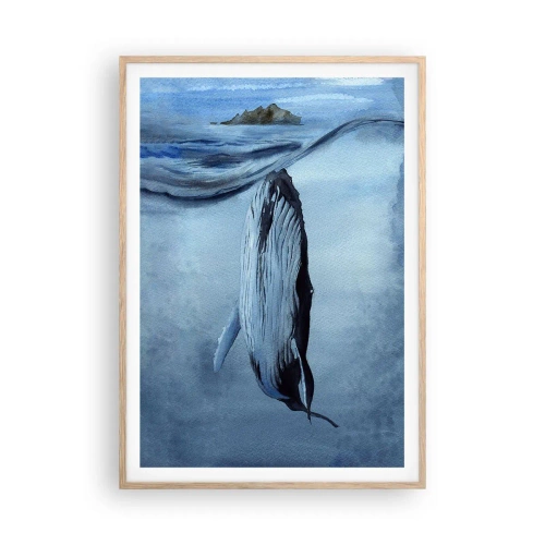Poszter világos tölgy keretben - Észak két világa - 70x100 cm