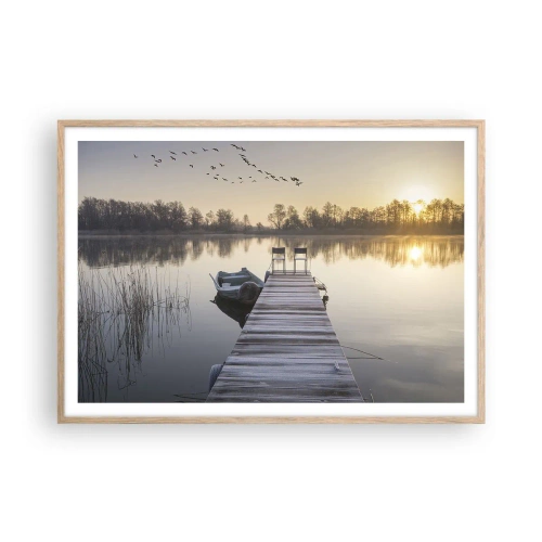 Poszter világos tölgy keretben - Egy kis idő múlva visszajövök - 100x70 cm