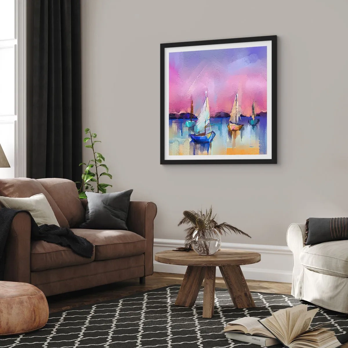 Poszter fehér keretben - Irány: széles vizek - 30x30 cm