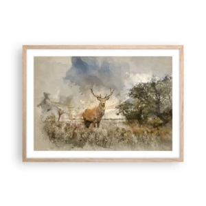 Poszter világos tölgy keretben - Becsület – erő – méltóság - 70x50 cm