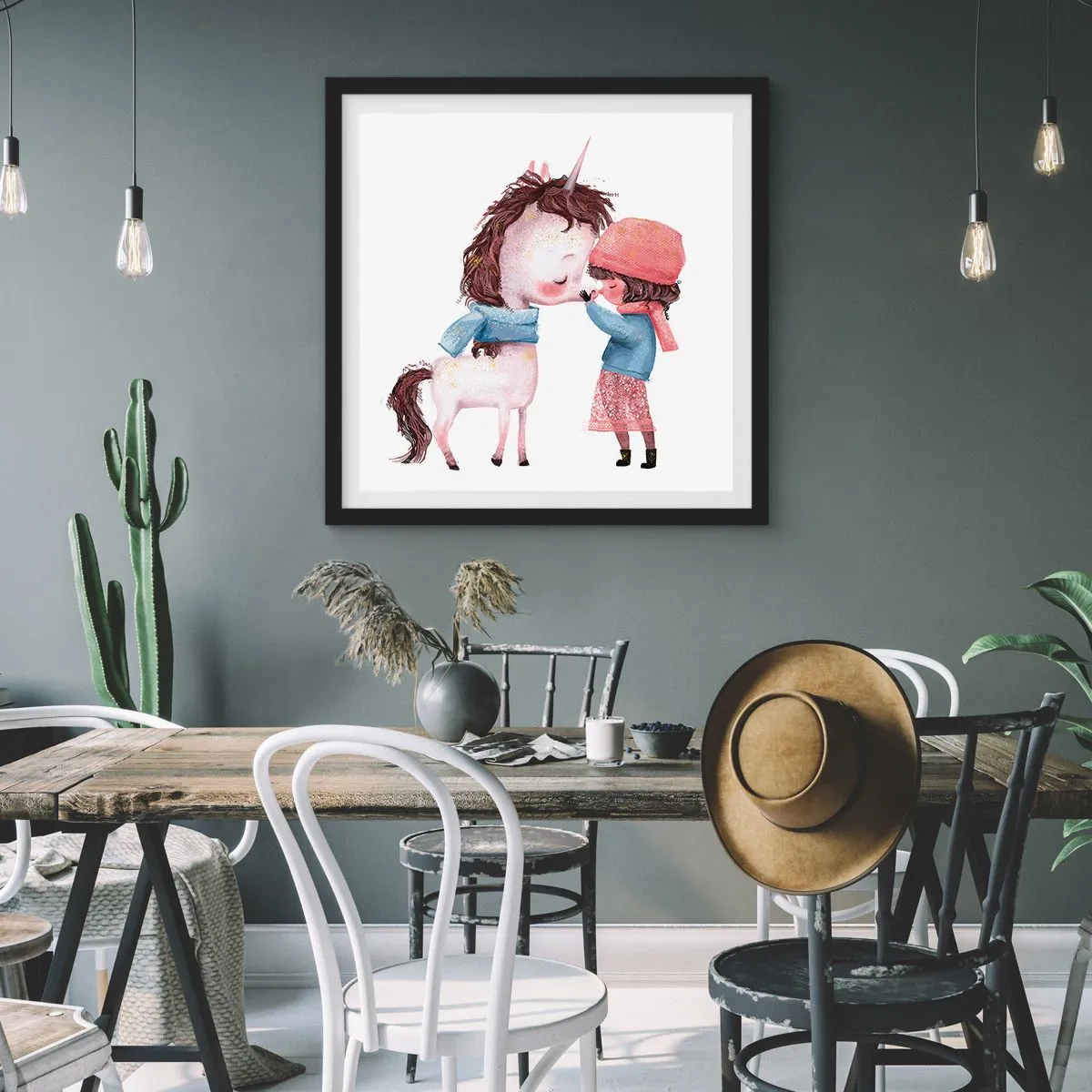 Poszter fehér keretben - Téli mese - 50x50 cm