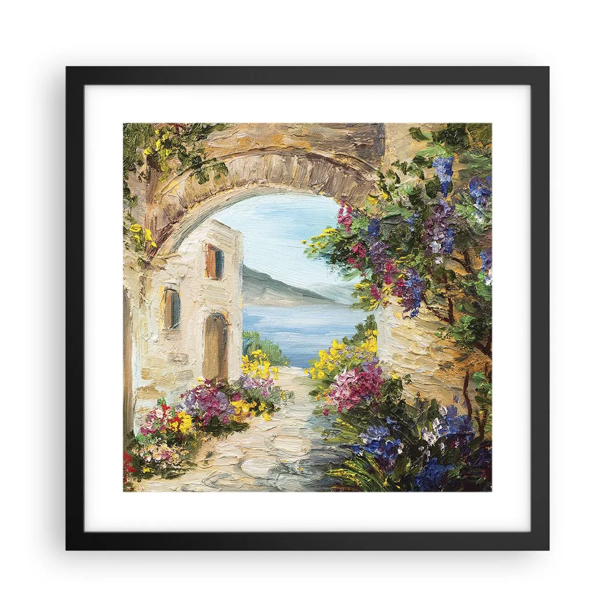 Poszter fehér keretben - Egy tengerparti vidék varázsa - 40x40 cm