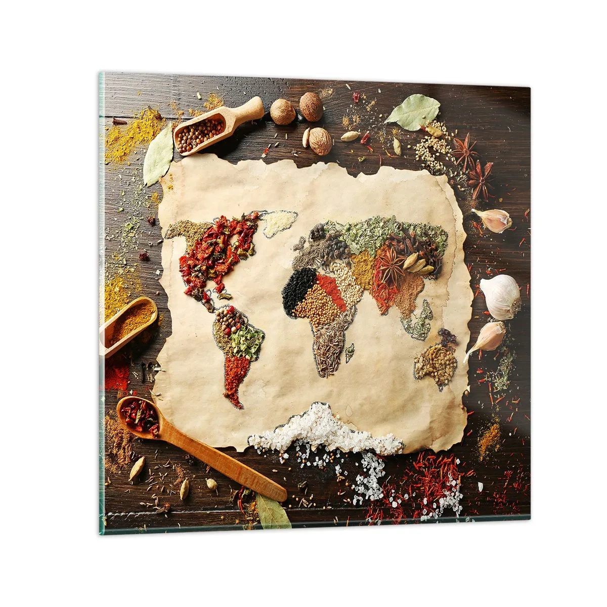 Üveg kép - A világ összes íze - 70x70 cm