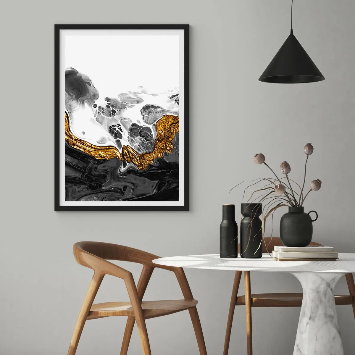 Poszter fehér keretben - Szerves kompozíció - 61x91 cm