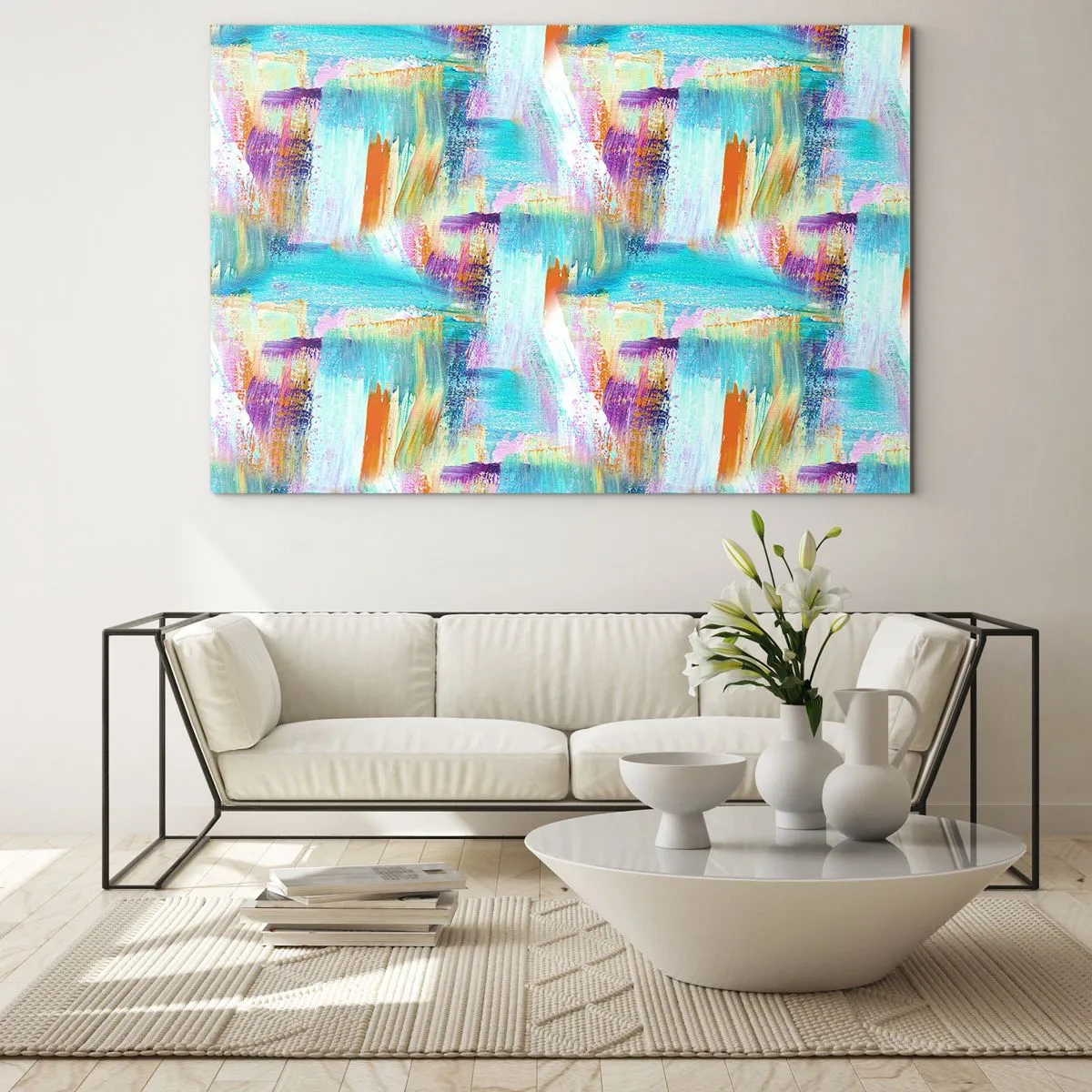 Üveg kép - Vidám firka - 100x70 cm