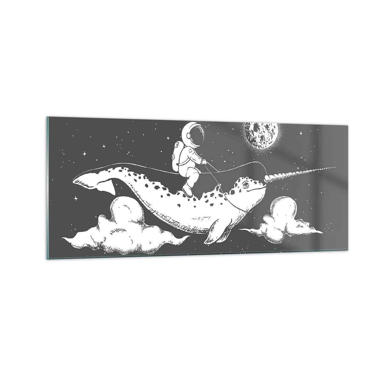 Üveg kép - Űrlovas - 100x40 cm
