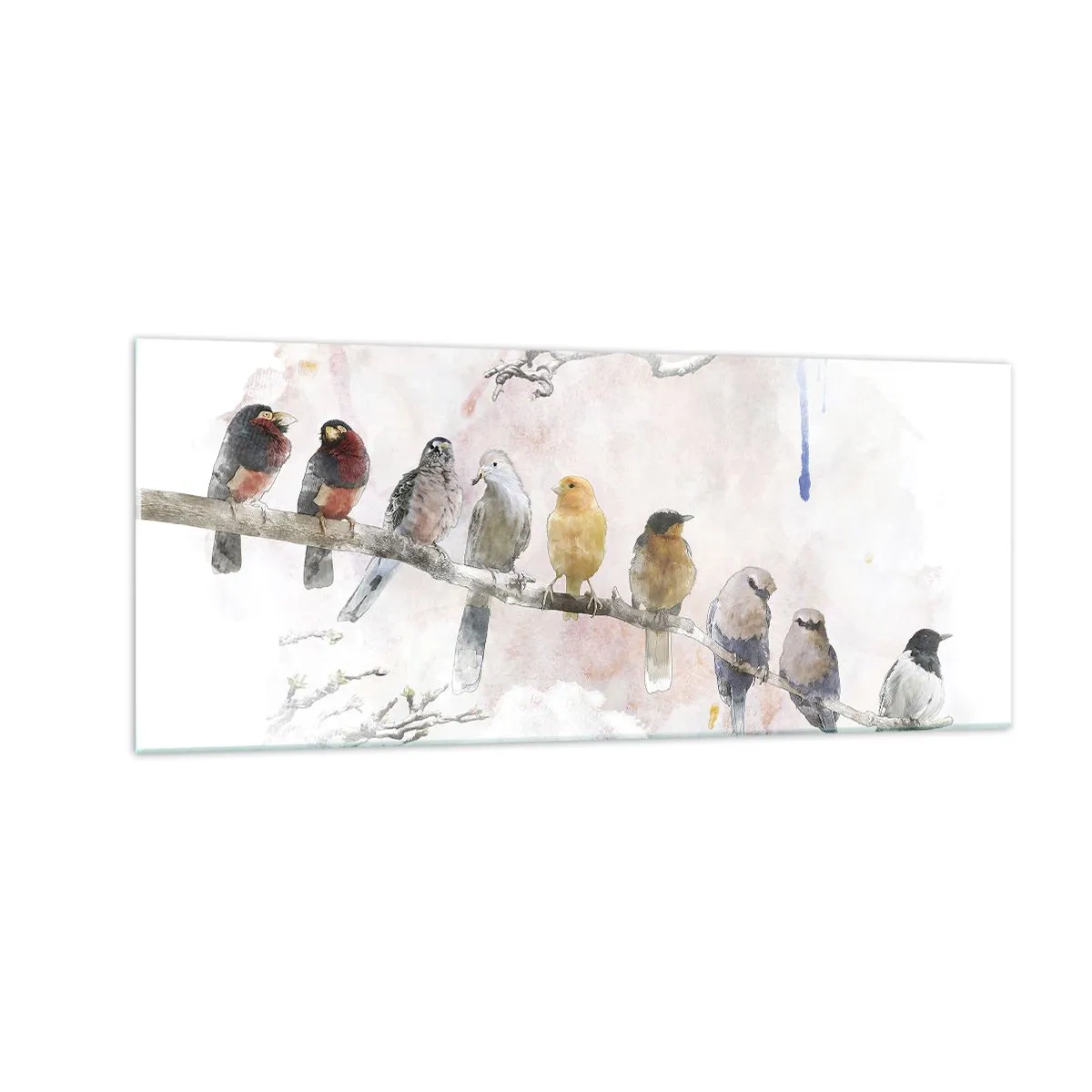 Üveg kép - Szárnyas találkozó - 100x40 cm