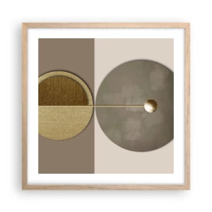 Poszter világos tölgy keretben - Tökéletes egyensúly - 50x50 cm
