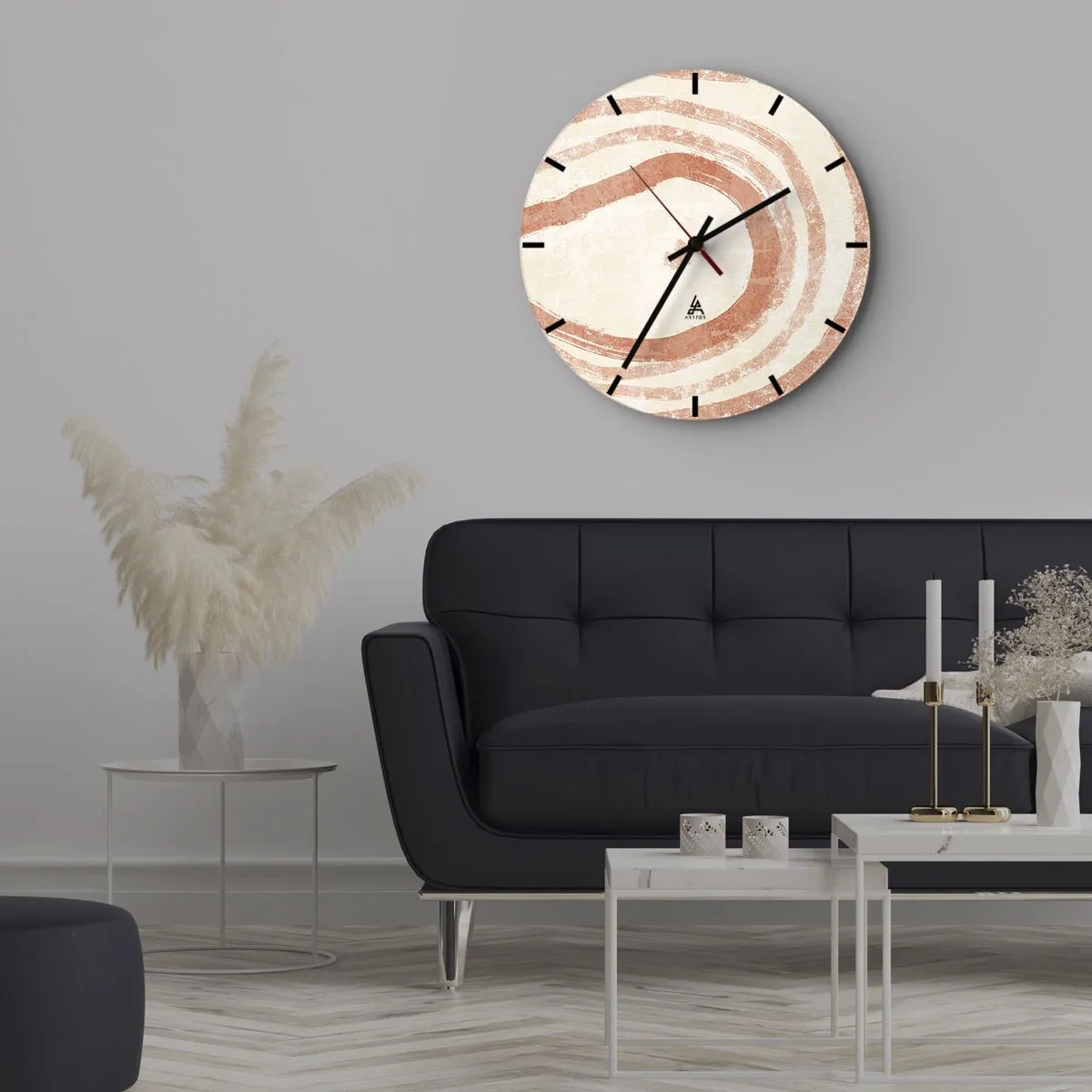 Falióra, Óra - Korallkörök - kompozíció - 40x40 cm