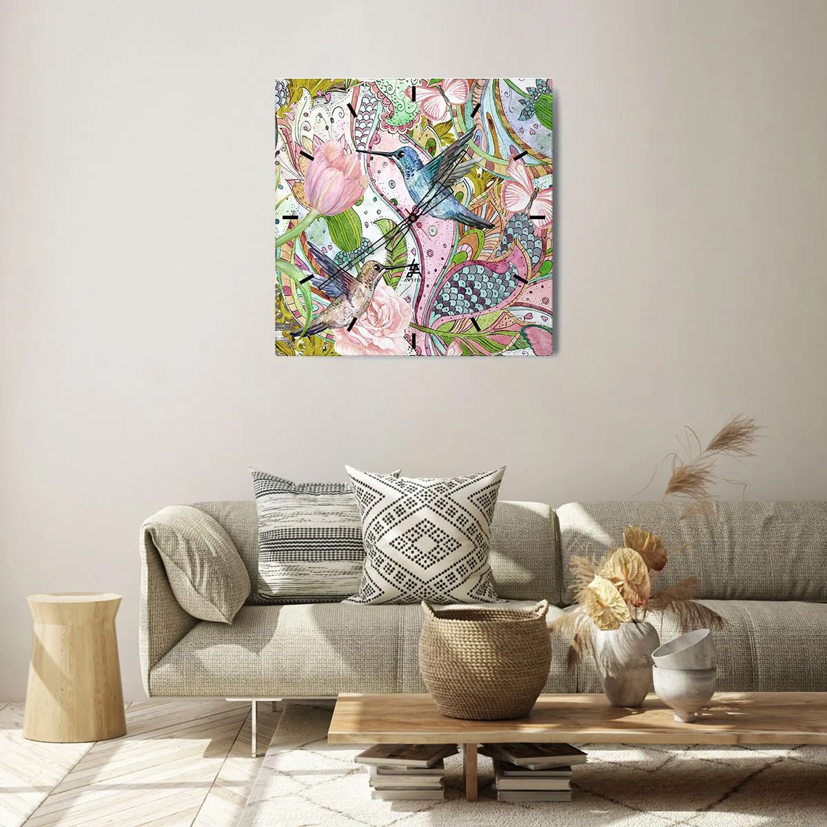 Falióra, Óra - Szőlőbe gabalyodva - 40x40 cm