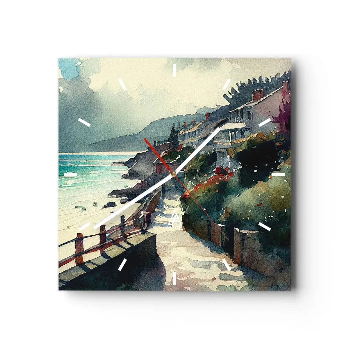 Falióra, Óra - Mediterrán város - 30x30 cm