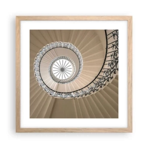 Poszter világos tölgy keretben - Egy kagyló közepén - 40x40 cm