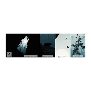 Fotótapéta Minta Öntapadós Deluxe Sticker - Az erdei éjszaka hangja - Absztrakció, Medve, Barlang - 100x30 cm