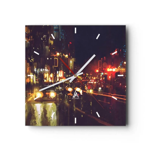Falióra, Óra - Elmerült az éjszakai fényben - 30x30 cm