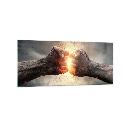 Üveg kép - Harcolj - 120x50 cm