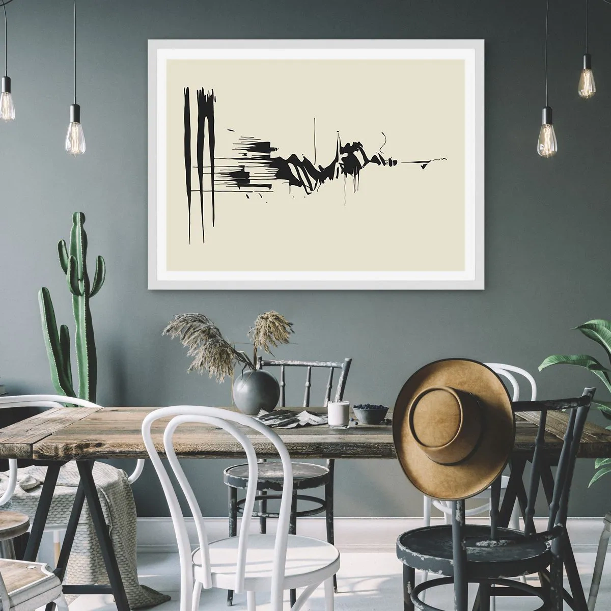 Poszter fekete keretben - Sietős absztrakció - 70x50 cm