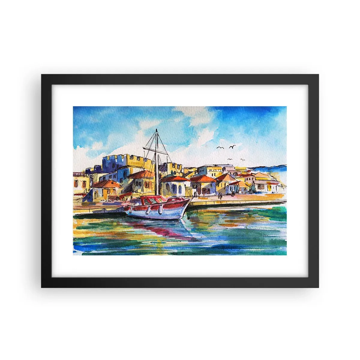 Poszter fehér keretben - Szivárványos délután - 40x30 cm