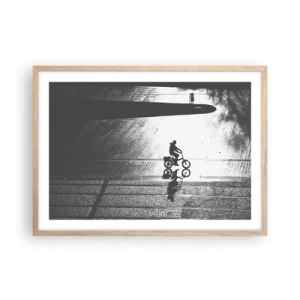 Poszter világos tölgy keretben - Előre, a városon keresztül - 70x50 cm