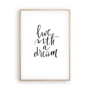 Poszter világos tölgy keretben - Természetesen - 70x100 cm