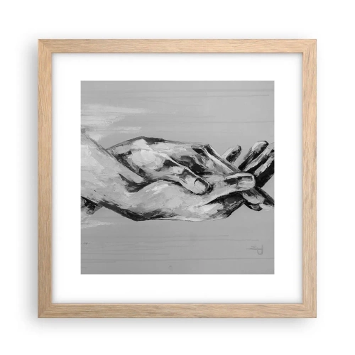 Poszter világos tölgy keretben - Kezdet… - 30x30 cm