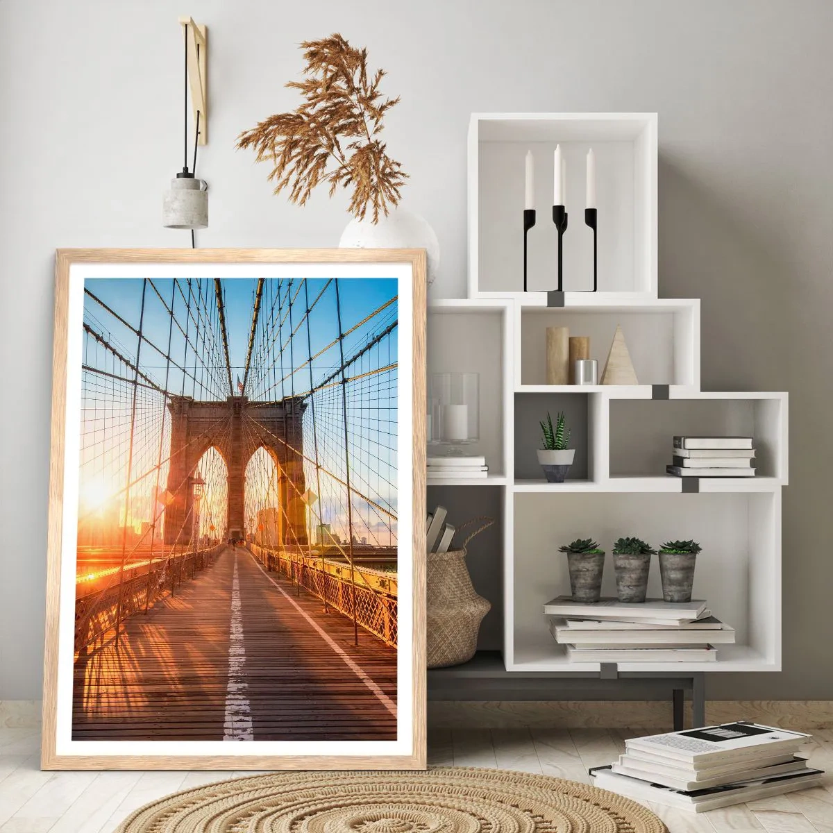 Poszter világos tölgy keretben - Az arany hídon - 70x100 cm