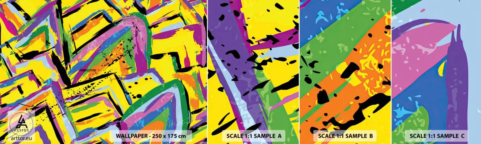 Fotótapéta Minta Öntapadós Deluxe Sticker - Az örömében sikít - Absztrakció, Darab, Festmény - 100x30 cm