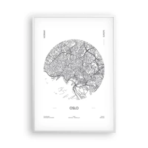 Poszter fekete keretben - Oslo anatómiája - 70x100 cm
