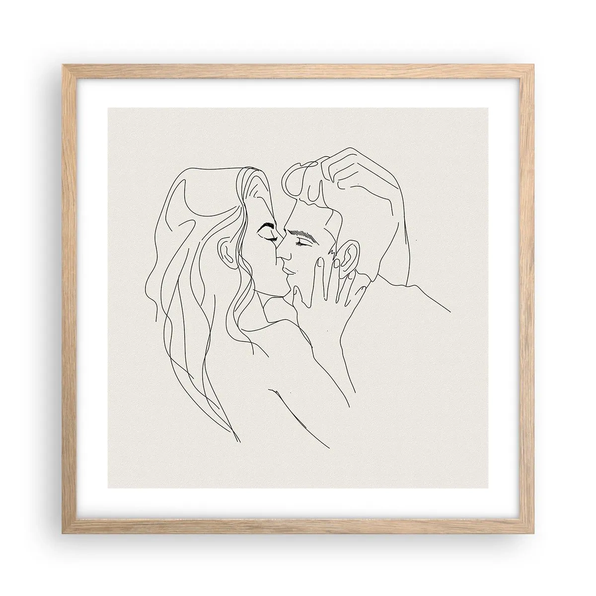 Poszter világos tölgy keretben - Összegabalyodva az érzésben - 50x50 cm