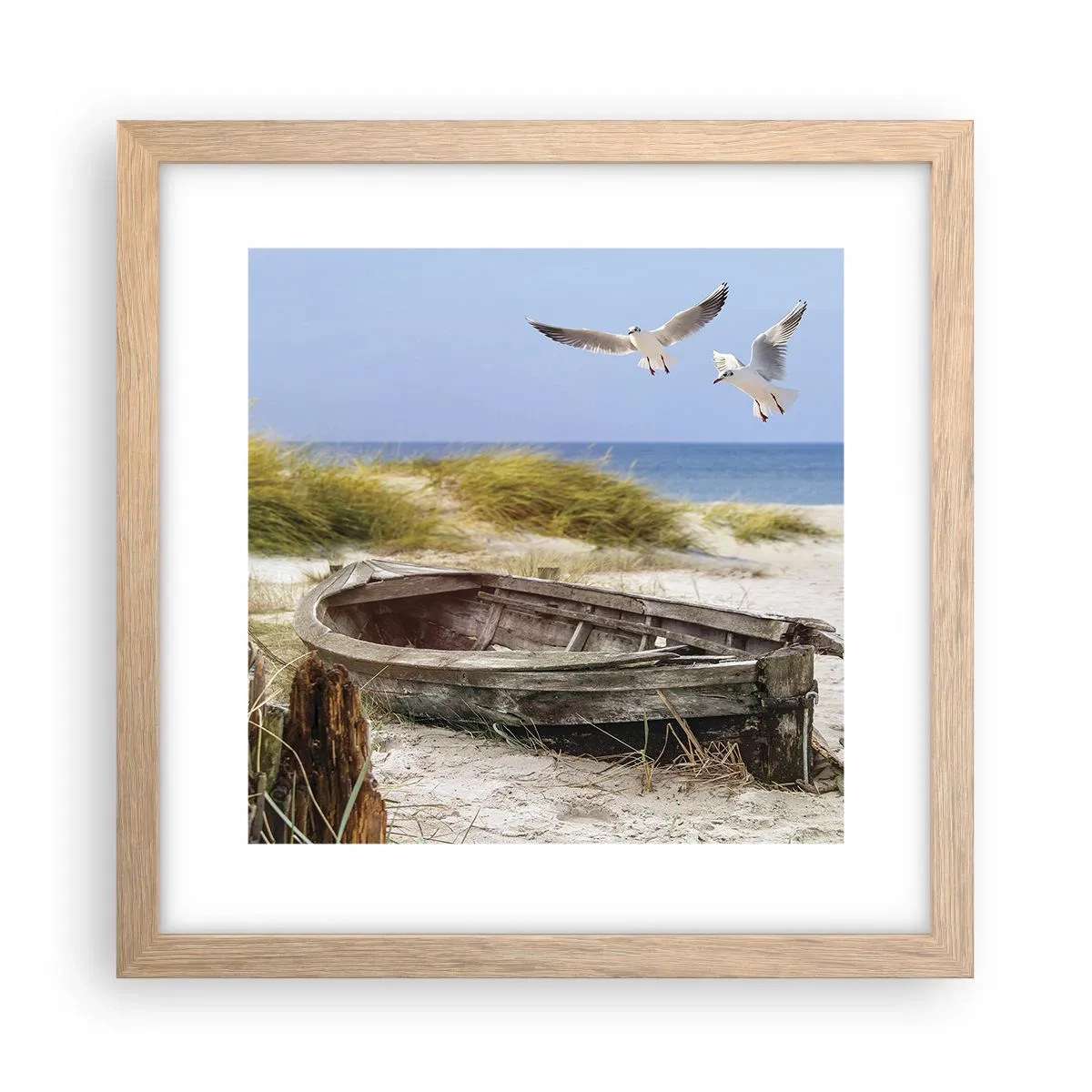 Poszter világos tölgy keretben - Szélben fürödve - 30x30 cm