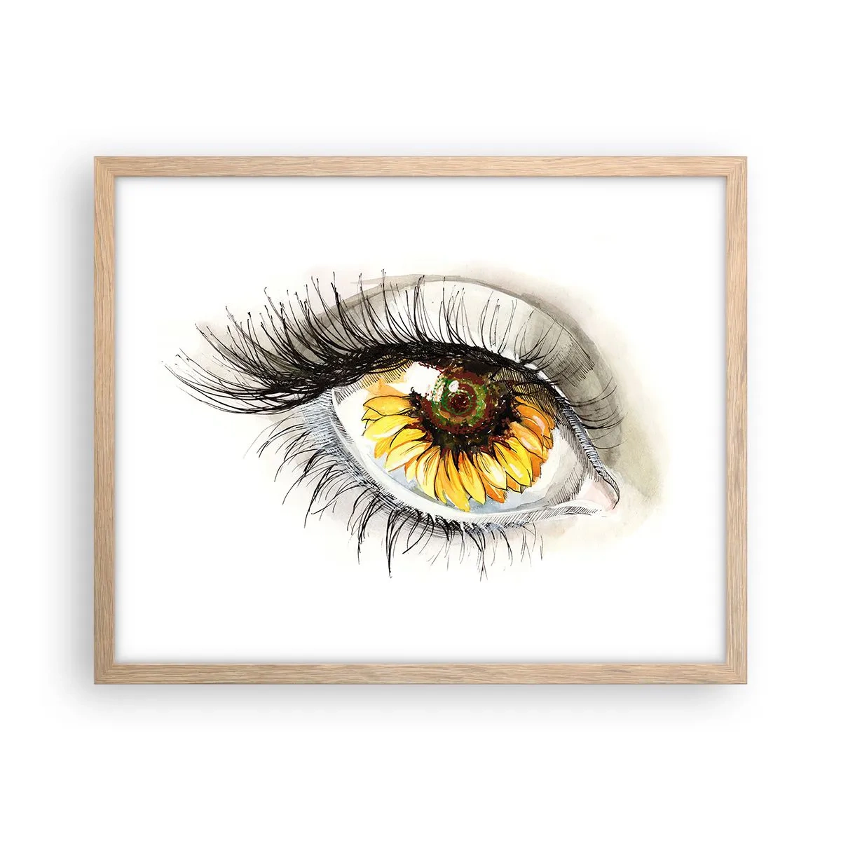 Poszter világos tölgy keretben - Tekintet forró mint a nyár - 50x40 cm