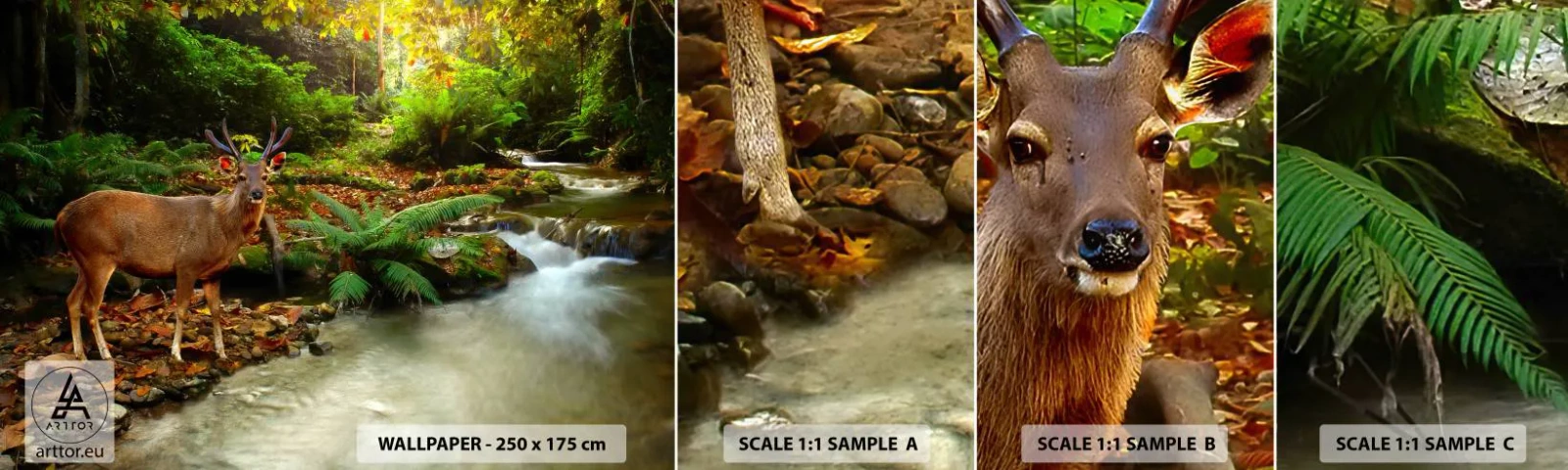 Fotótapéta Minta Standard Eco - üdvözöllek a világomban - Tájkép, Állatok, Szarvas - 100x30 cm