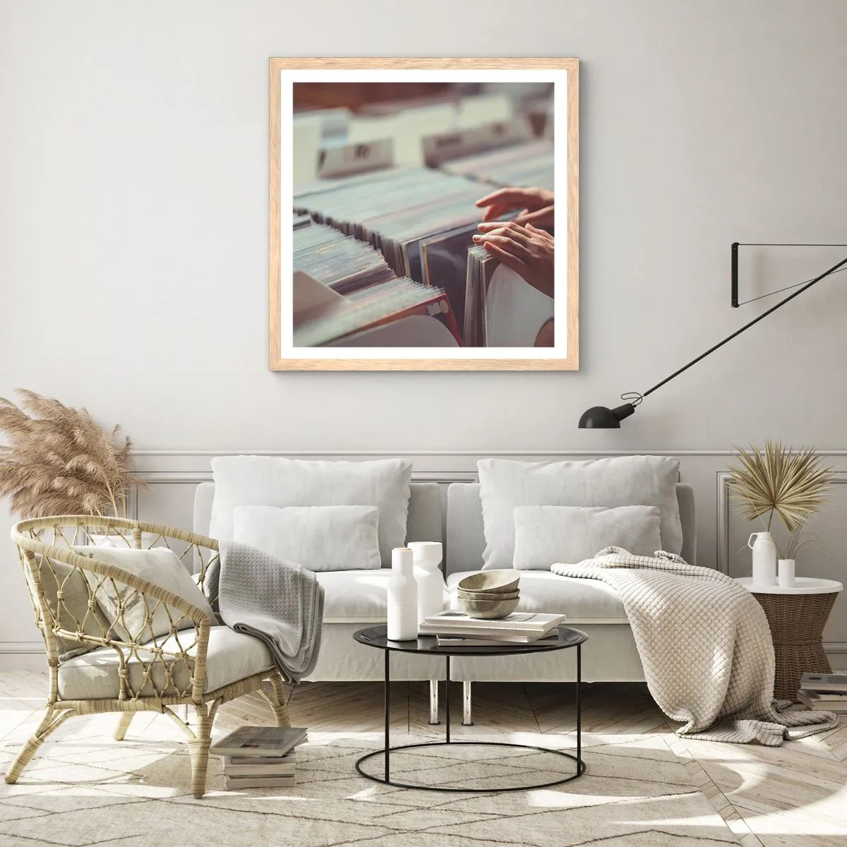 Poszter világos tölgy keretben - Érzelmeket keresése - 60x60 cm