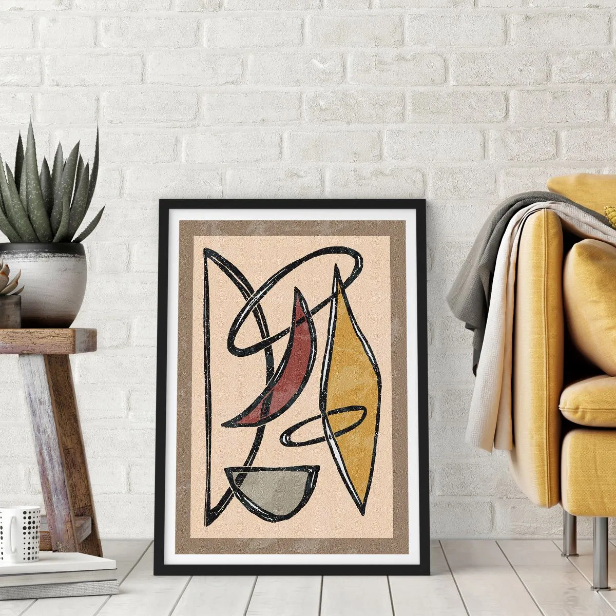 Poszter fehér keretben - Kompozíció - ívek és oválisok - 61x91 cm