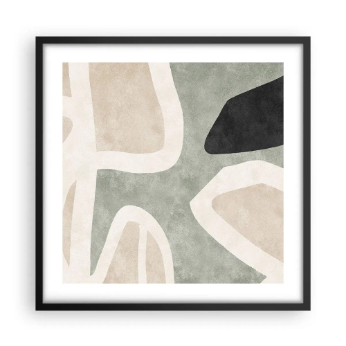 Poszter fehér keretben - Kompozíció fekete témával - 50x50 cm