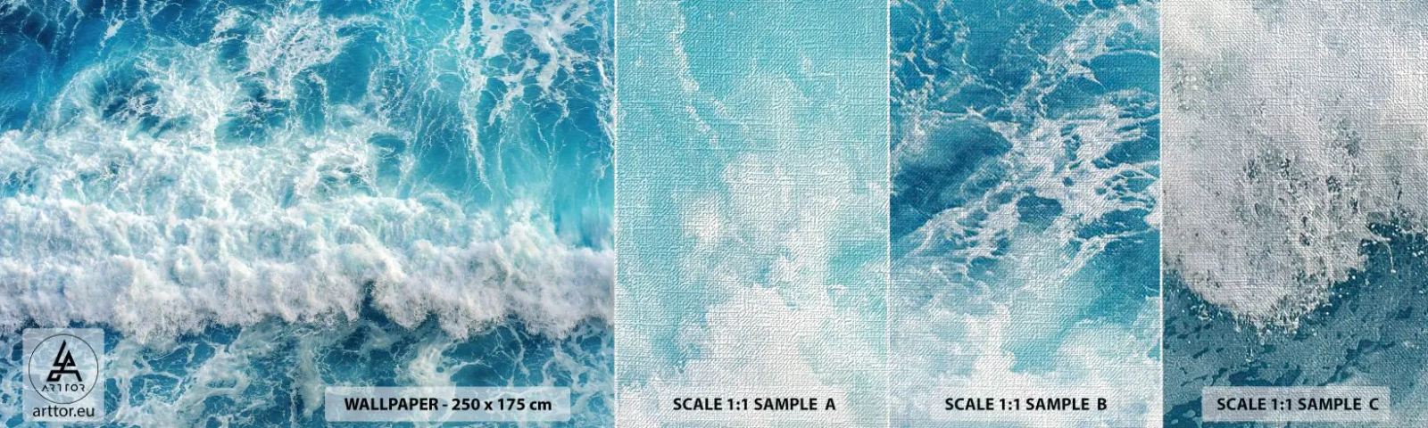 Fotótapéta Minta Premium Canvas - Vidáman és ugrálva - Tenger, Tengeri hullám, Természet - 100x30 cm