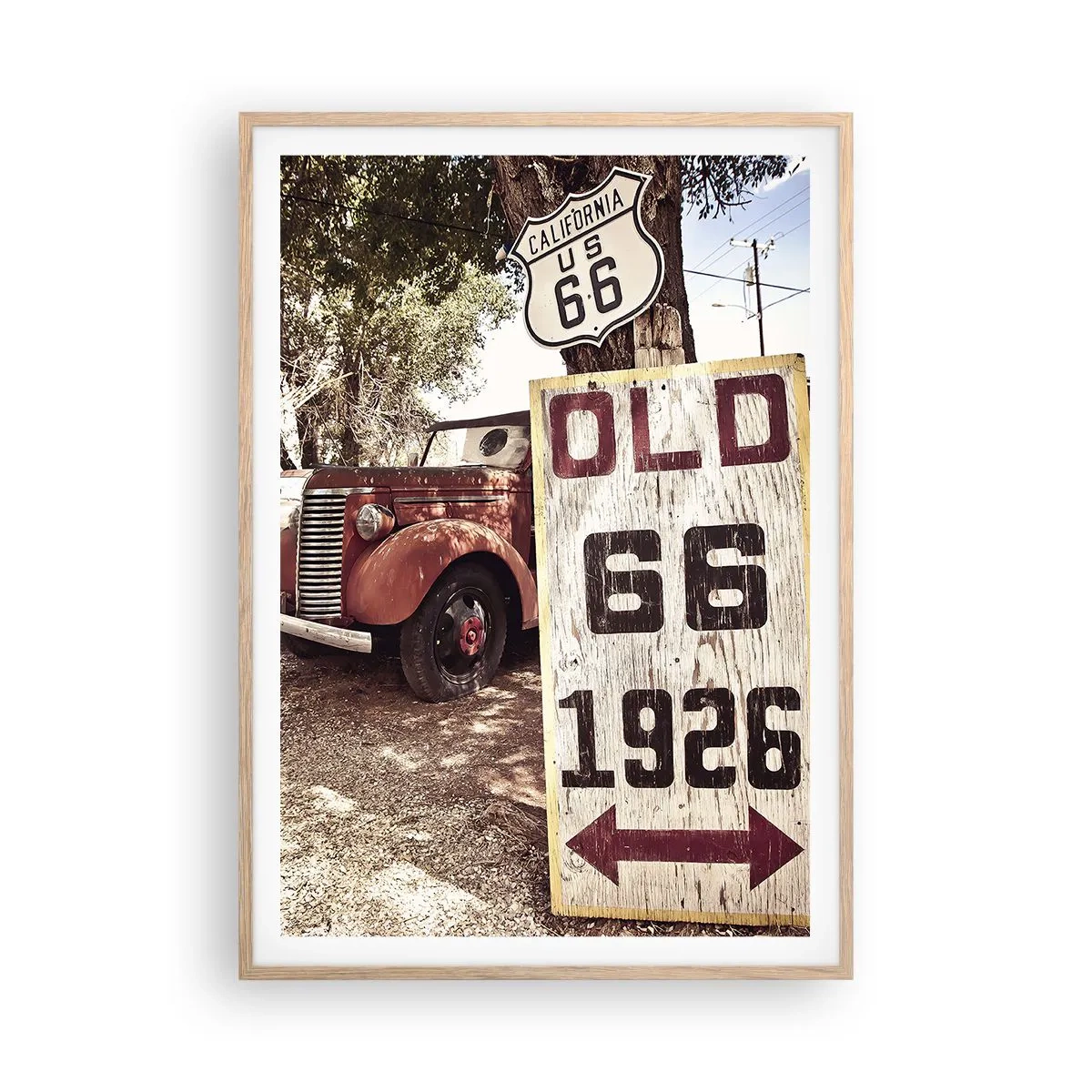 Poszter világos tölgy keretben - Az amerikai tartomány legendája - 70x100 cm