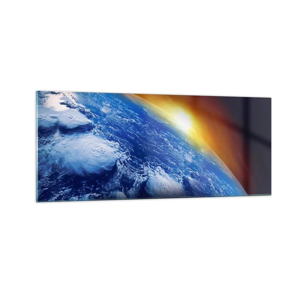Üveg kép - Napkelte a kék bolygó felett - 100x40 cm