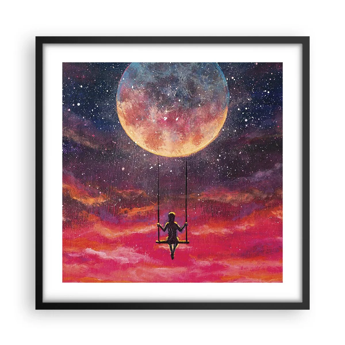 Poszter fehér keretben - Álmodozva - 50x50 cm