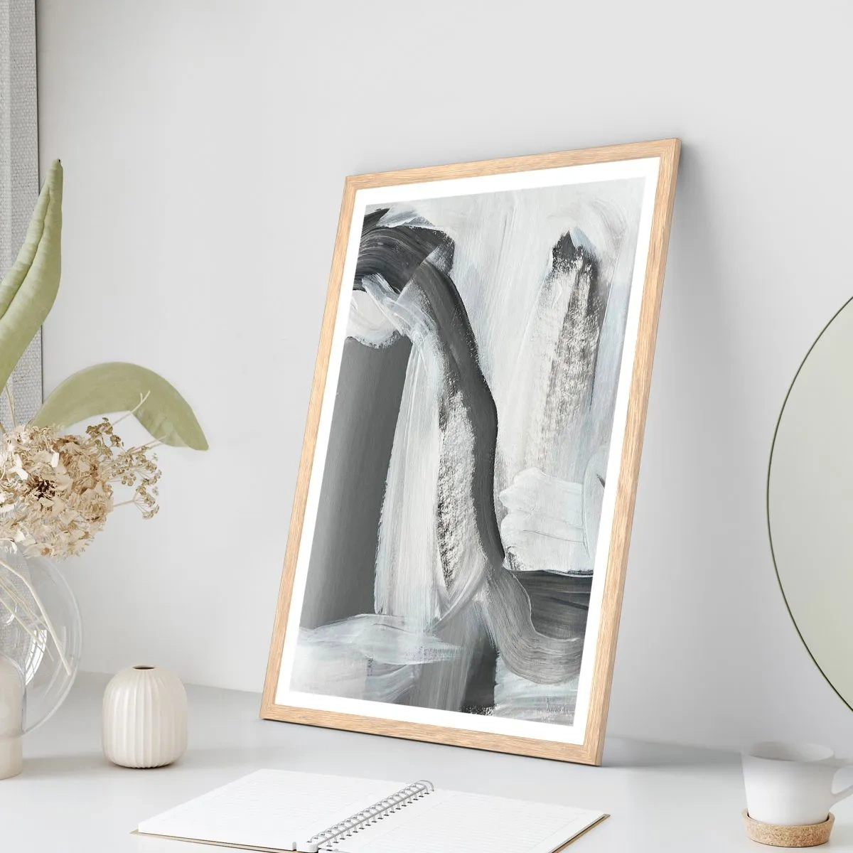 Poszter világos tölgy keretben - Határozott mozgással - 70x100 cm