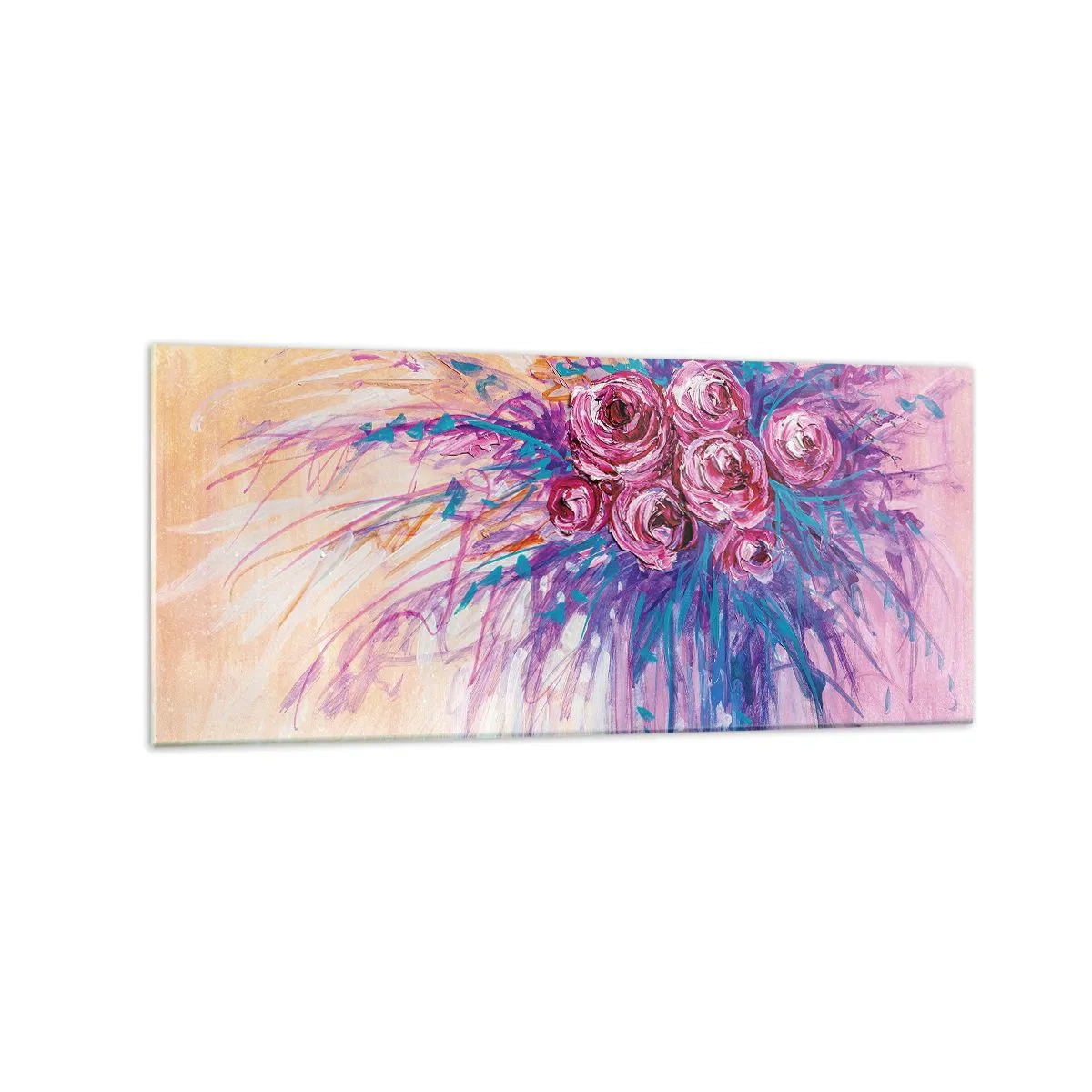 Üveg kép - Rózsaszín szökőkút - 120x50 cm