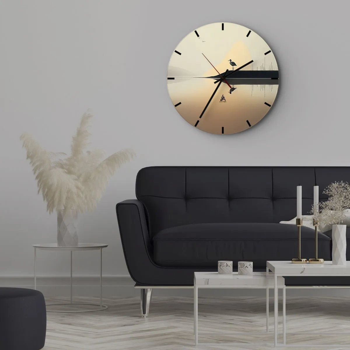 Falióra, Óra - Ember a tavon - 40x40 cm