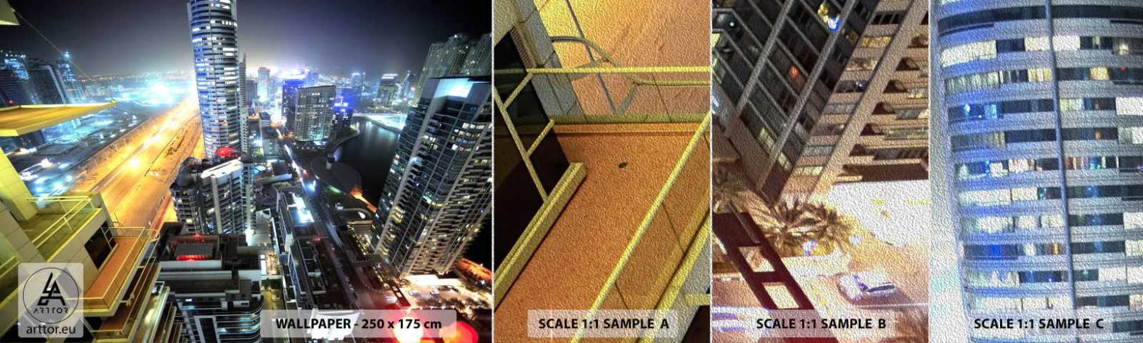 Fotótapéta Minta Premium Sand - Csoda a sivatagban - Város, Dubai, Építészet - 100x30 cm