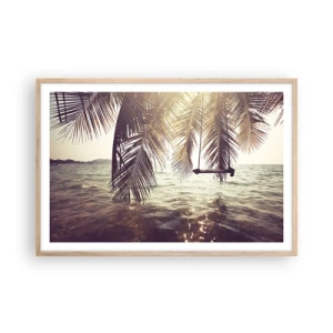 Poszter világos tölgy keretben - Tetszés szerint hintázhat a felhők között - 91x61 cm