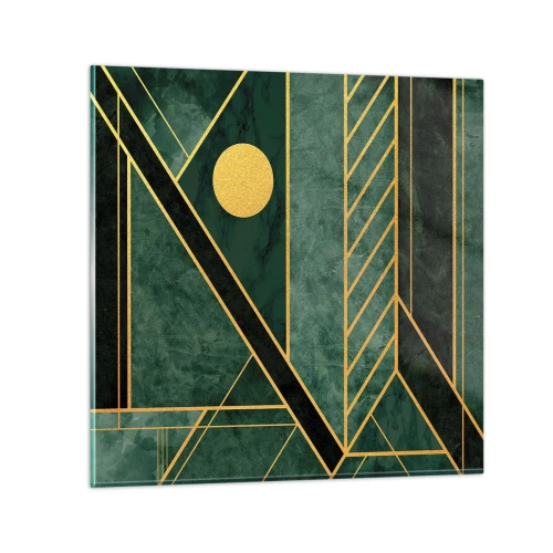 Üveg kép - Az arany és azúrkék dinamikája - 70x70 cm