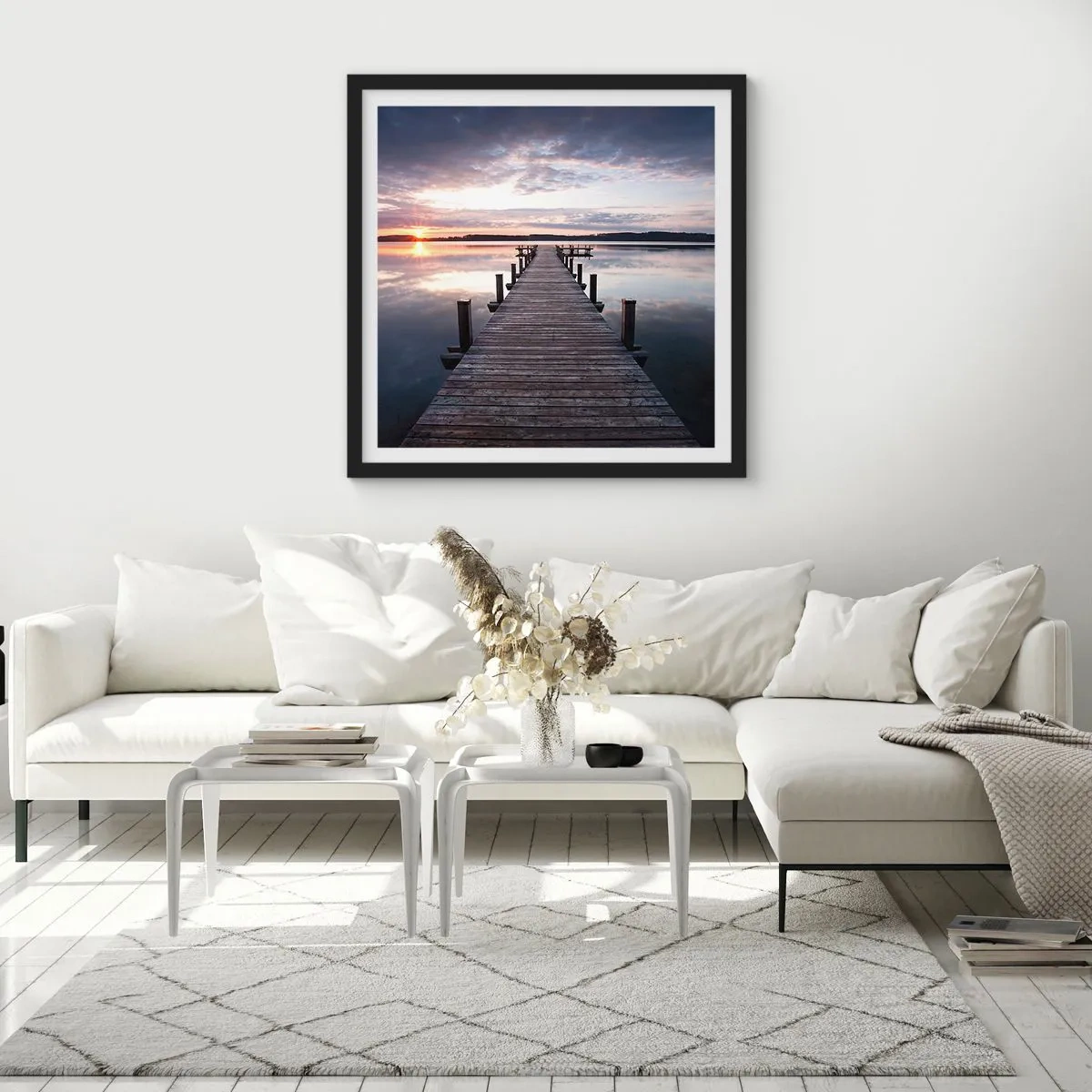 Poszter fehér keretben - Csendes határ a nappal és az éjszaka között - 40x40 cm